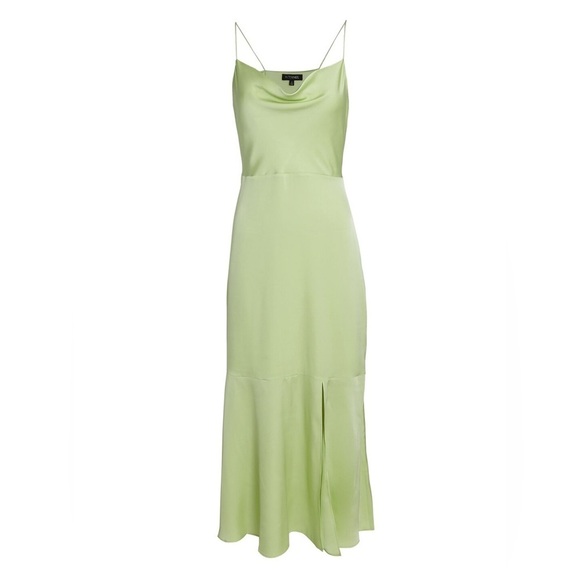 INTERMIX Dresses & Skirts - INTERMIX Paris Silk Midi Slip Dress Pistachio Green